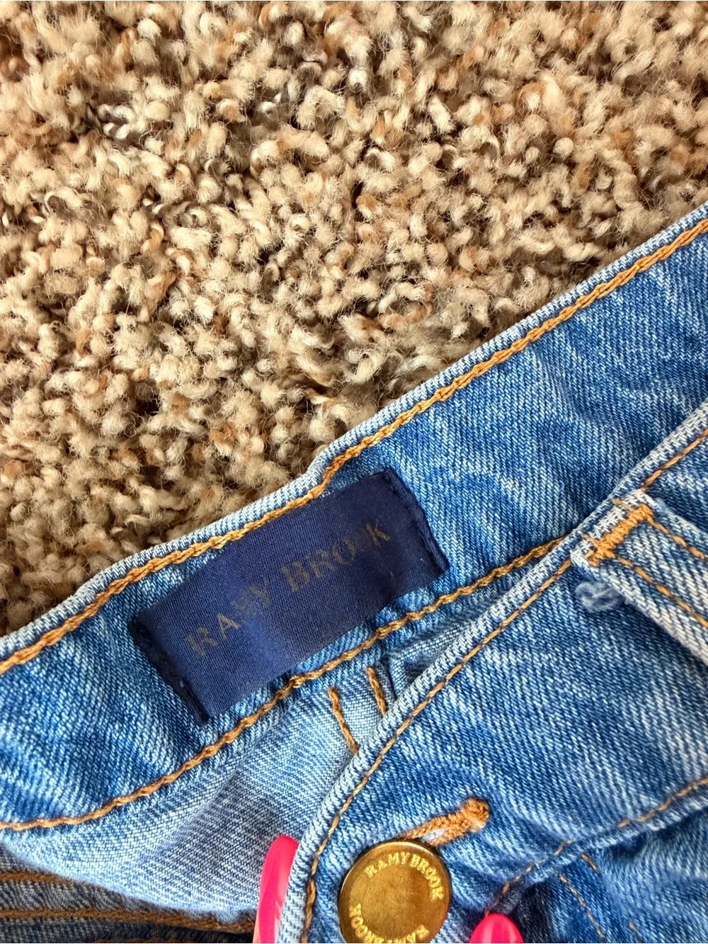 Ramy Brook Light Blue Ombre Frayed Denim Shorts - Picture 2 of 6